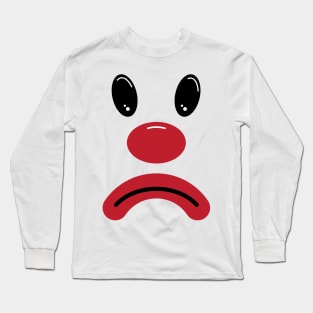 Sad Clown - Red & Black Long Sleeve T-Shirt